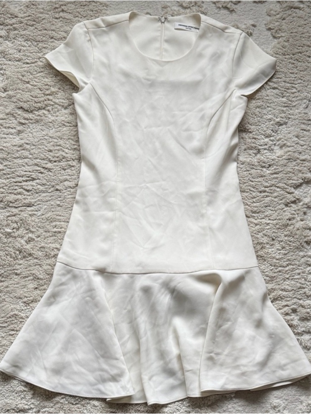 Amanda Uprichard Elegant Cream Fit-and-Flare Dress xs nwot